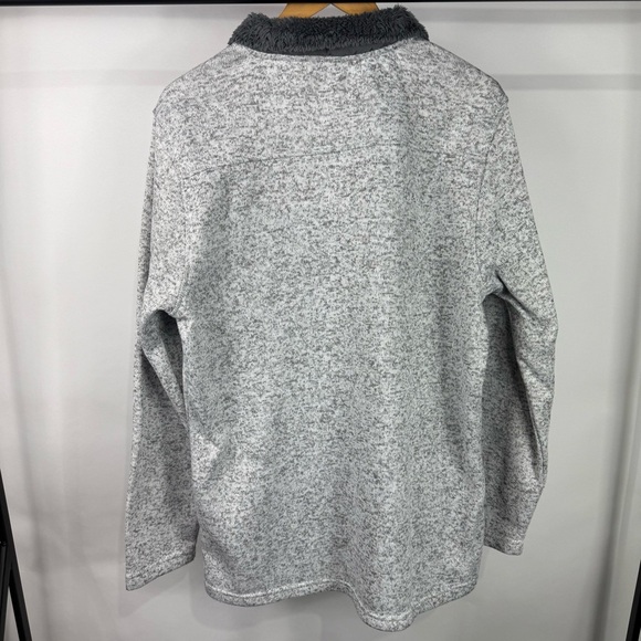 Old River Men's Quarter Zip Gray Fleece Sweater Size Large - Picture 7 of 8